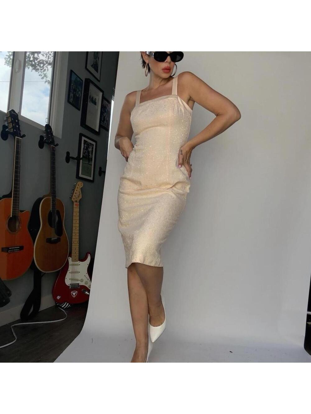 Vintage 1960s pencil midi dress